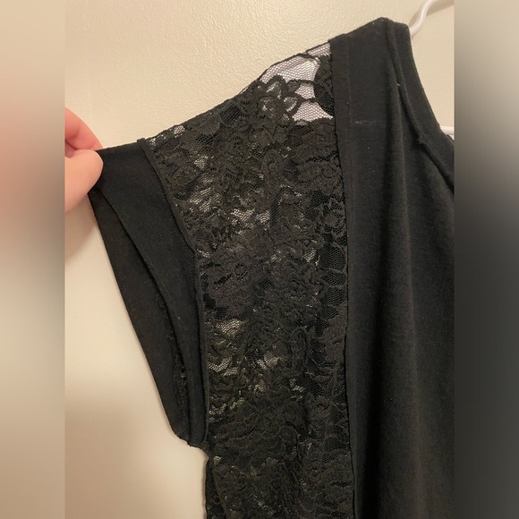 Daytrip Black Lace Side Panel T-Shirt, Size L - Picture 2 of 4